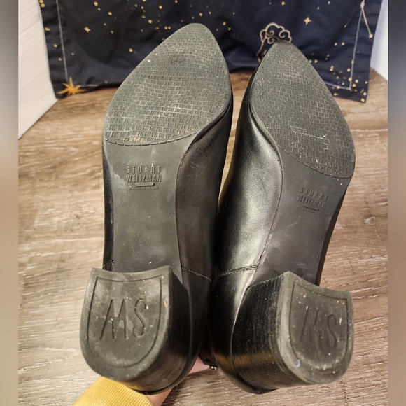 Stuart Weitzman Yuliana 60 Chelsea Black Leather Medium Width Bootie Size 9.5 - Picture 5 of 7